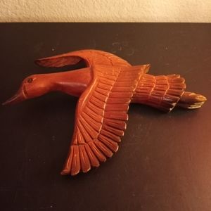 Handcarved Wooden 9" Duck Or Seagull Sculpture Wall Decor